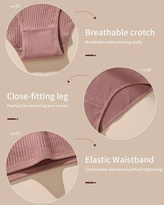 Culotte Femme Respirante Texture Rayée Verticale Confortable Tendance Taille Moyenne