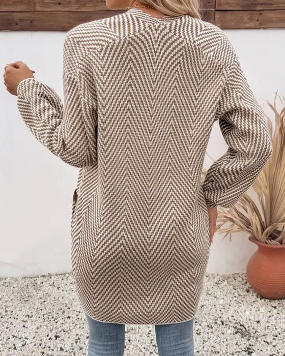 Cardigan Poches Long Pull