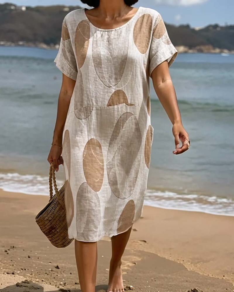 Robe Polka Dot Ample Droite