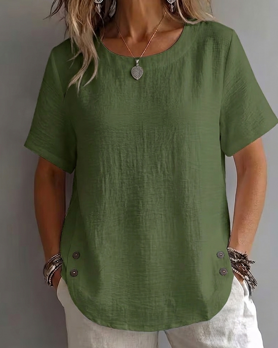 T-Shirt Col Rond Uni Simple 100% Coton