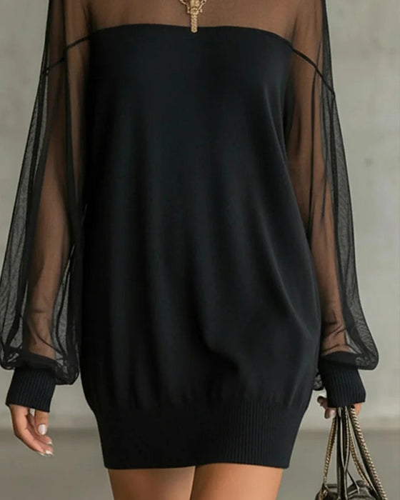 Robe Manche Lanterne Unie Patchwork