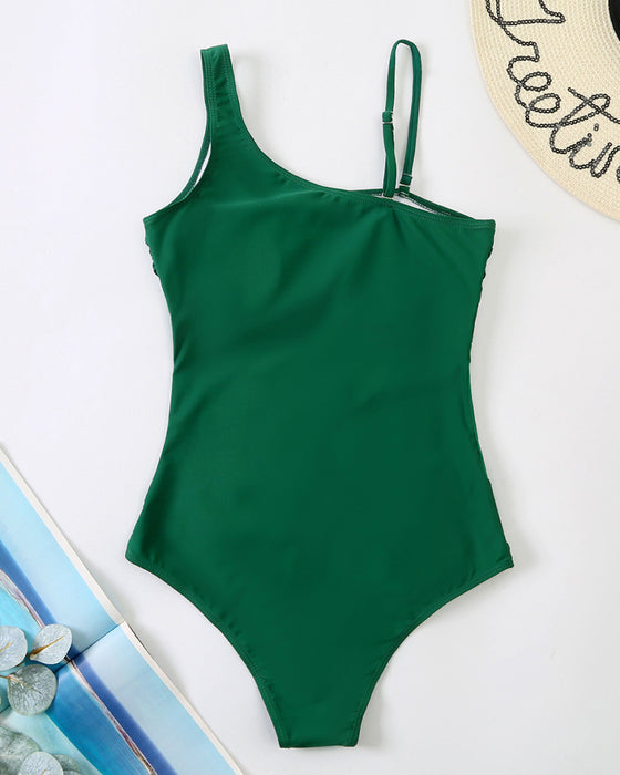 Maillot De Bain Sexy Découpé Épaules Dénudées Une Pièce