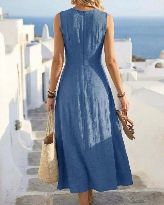 Robe Croisement Taille Sans Manches