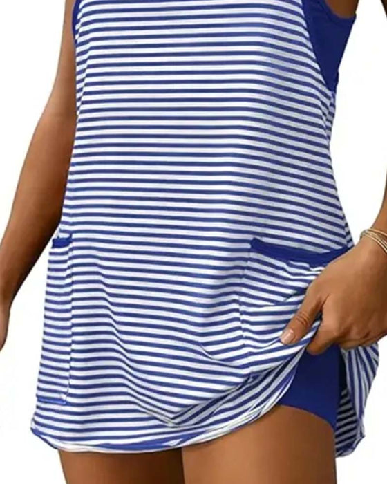 Combinaisons Rayées Sans Manches Camisole Décontractée