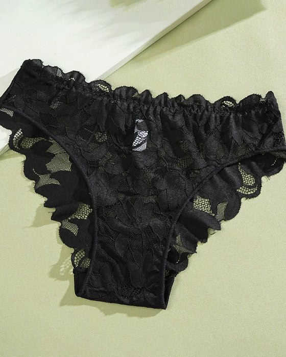 Culotte Femme En Dentelle Semi-Transparente