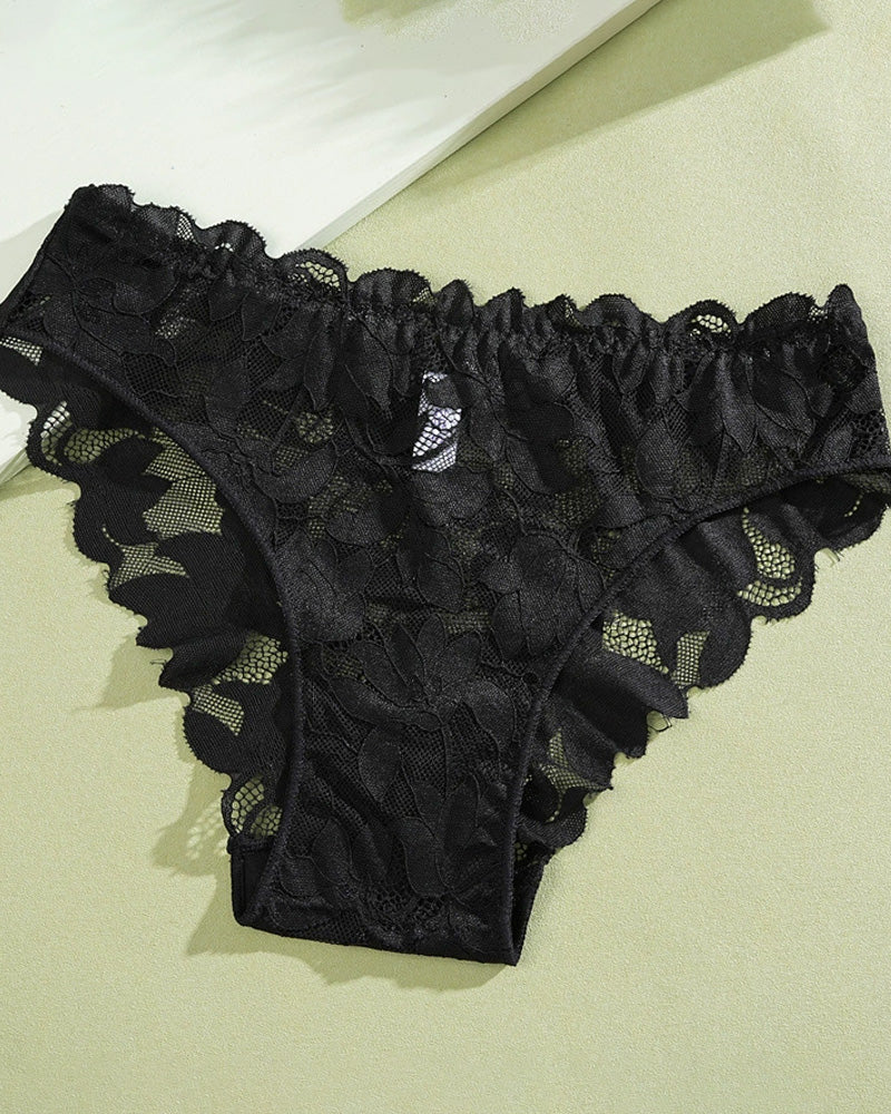 Culotte Femme En Dentelle Semi-Transparente