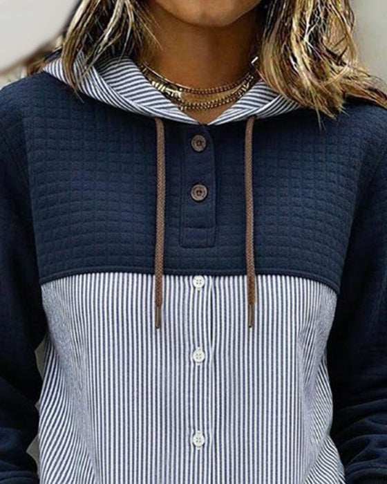 Haut À Capuche Et À Boutonnage