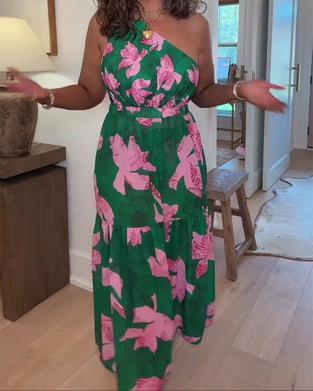 Maillot De Bain Une Pièce Cache-Cœur Bloc De Couleur Fleuri