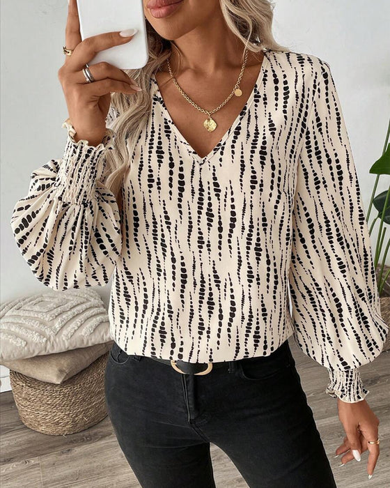 Blouse V-Neck Décontractée