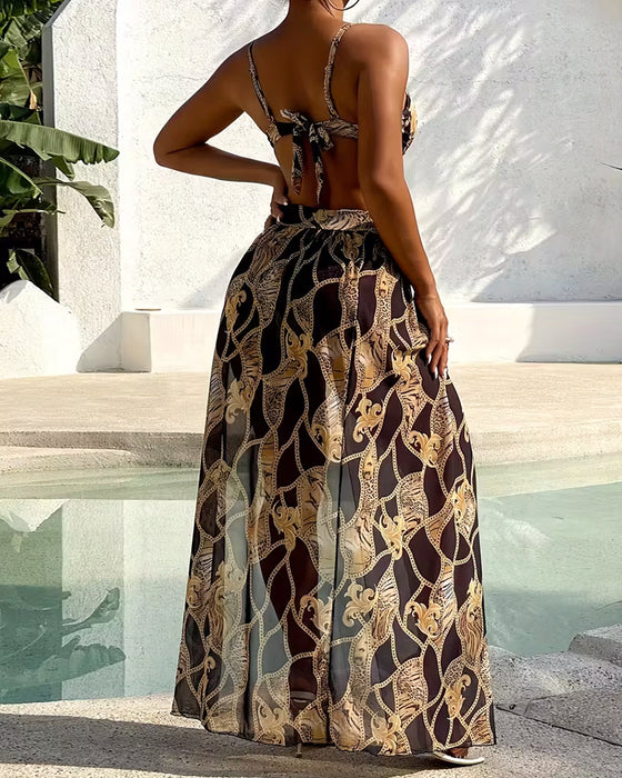 Bikini Imprimé Léopard Imprimé Chaîne