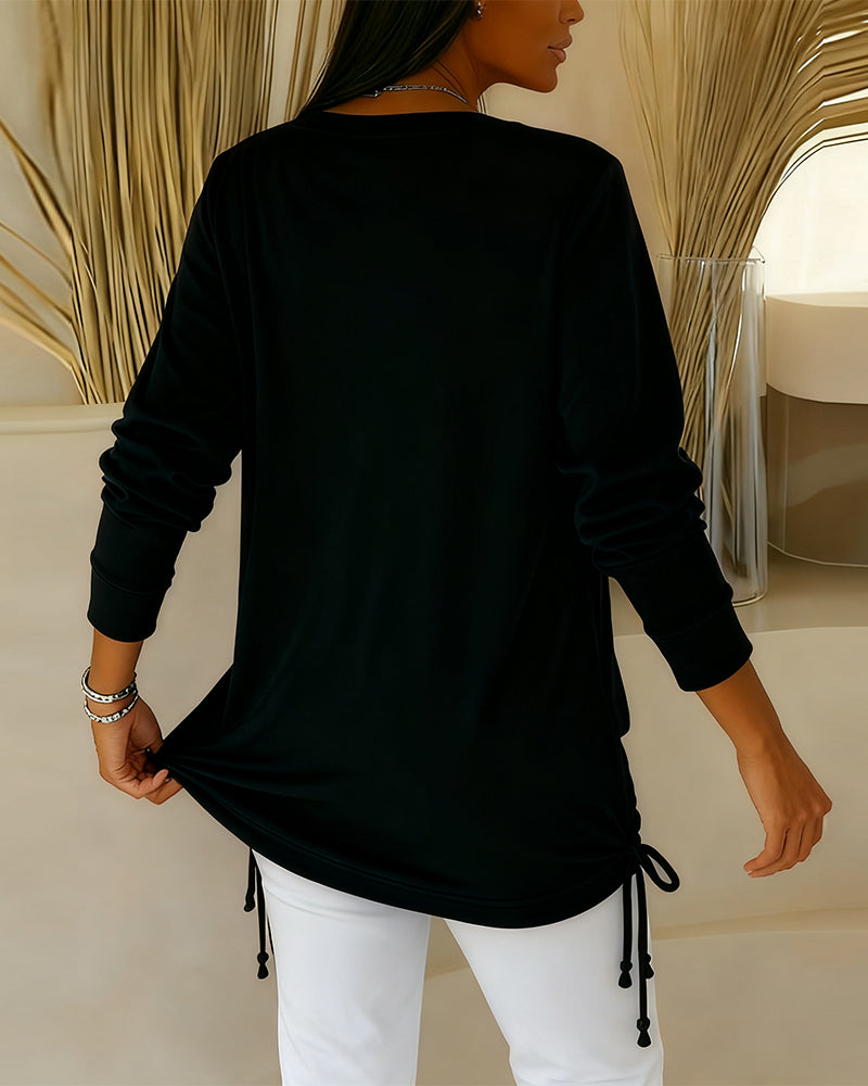 Haut Bicolore À Paillettes Effet Deux-En-Un