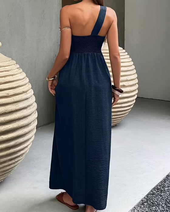 Robe Une Épaule Drapée Resort