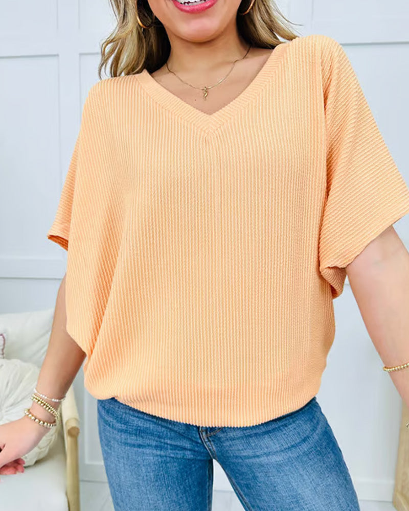 T-Shirt Multicolore Col V Ample