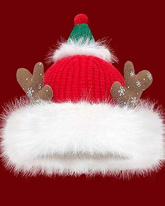 Chapeau Tricoté Joyeux De Célébration De Festival Style Noël