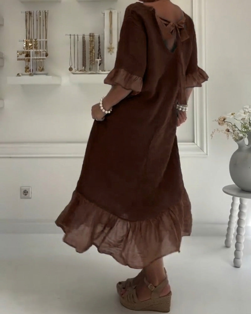 Robe Volant Poche Décontractée