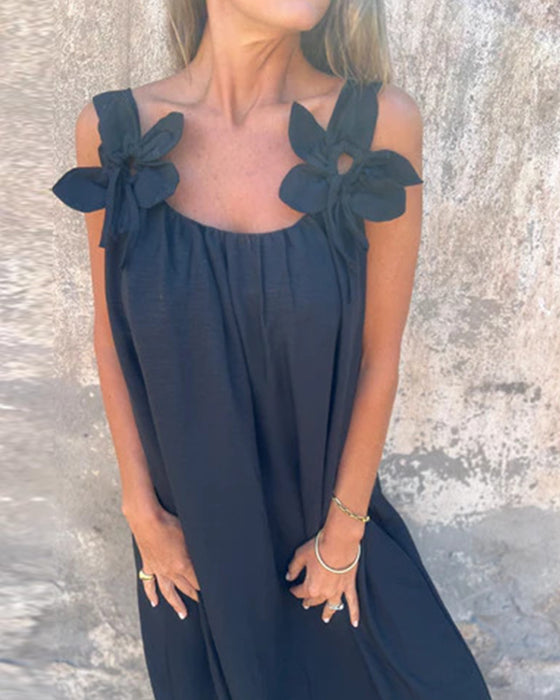 Robe Sans Manches Unie Fashion Longue