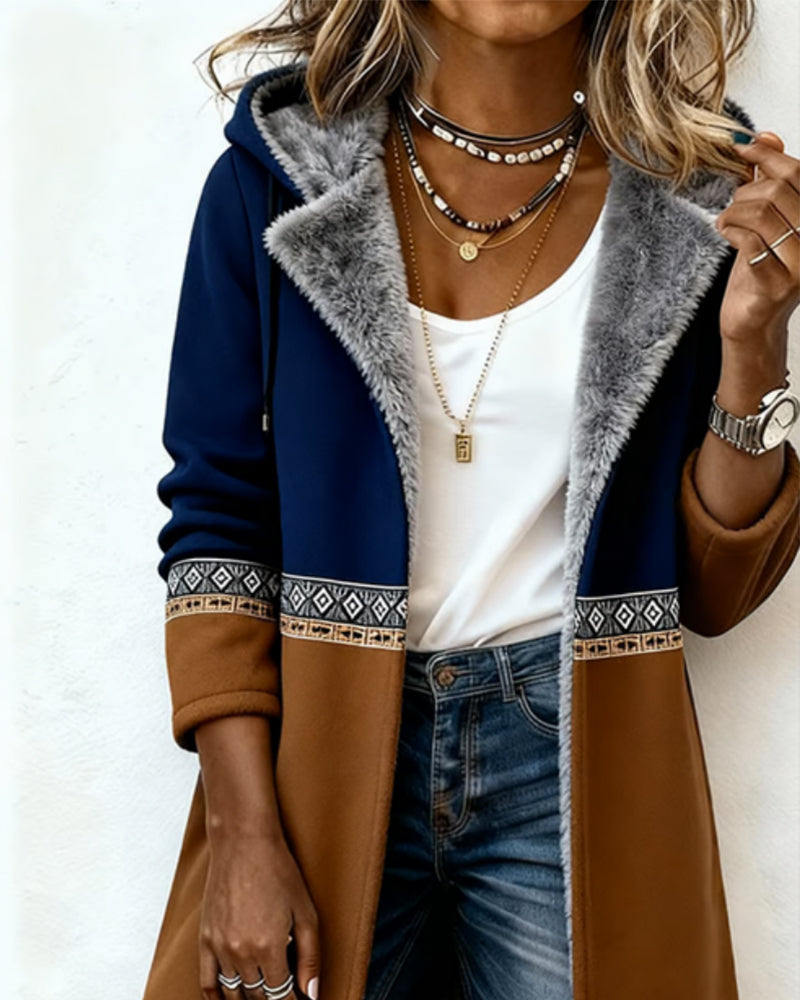 Manteau À Capuche Tendance À Manches Longues