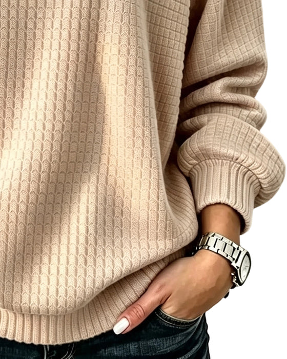 Sweatshirt Col Rond Bouton Unie