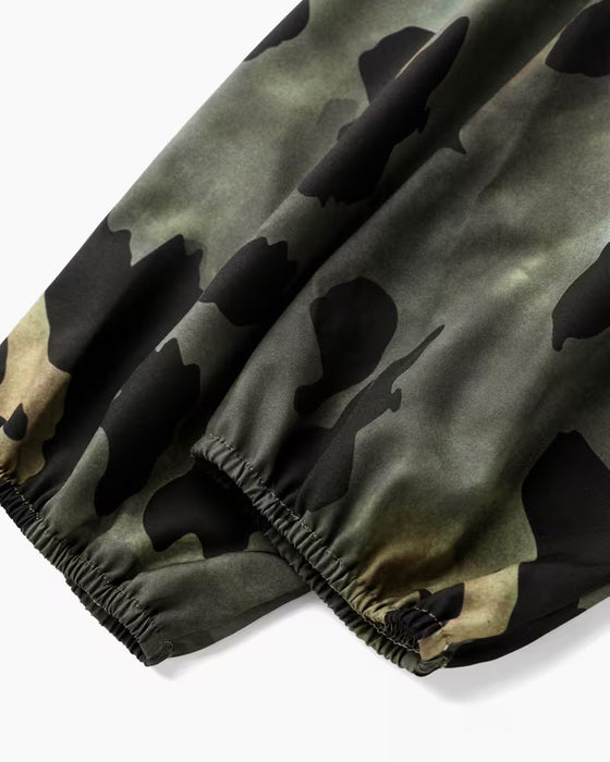 Blouse Camouflage Léopard Imprimé Foulard Attacher Manches Ballon
