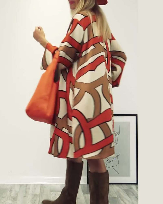 Robe imprimée design col rond