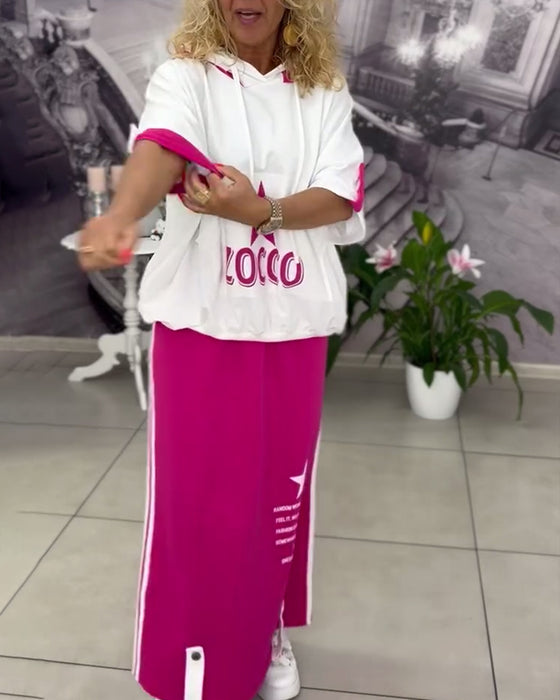 Ensemble À Capuche Cordon Jupe Imprimée