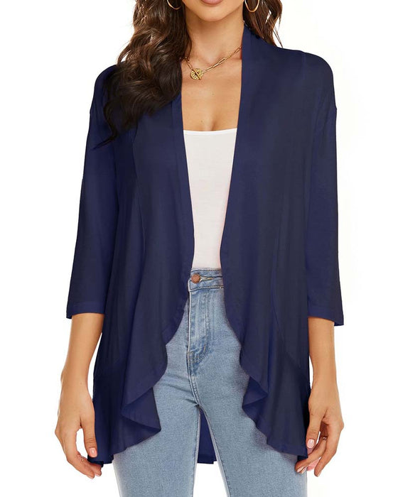 Cardigan Femme Décontracté Léger Devant Ouvert