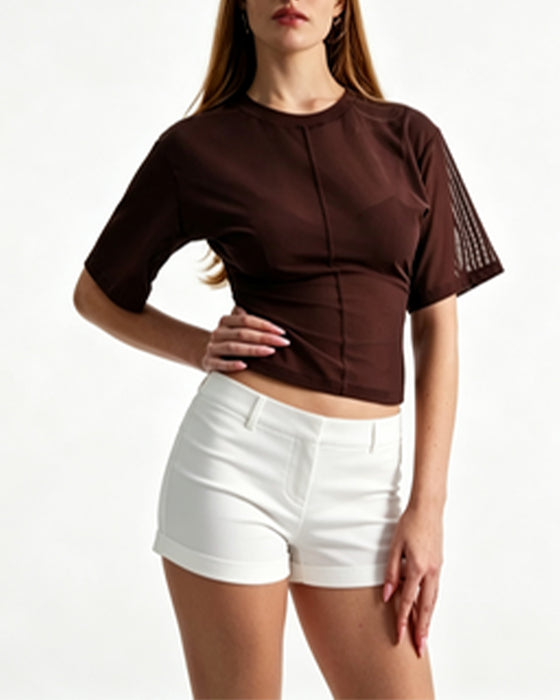 T-Shirts Maille Patchwork Court