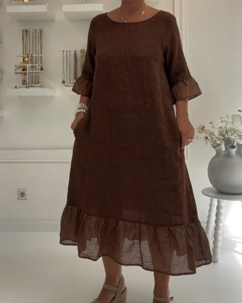 Robe Volant Poche Décontractée