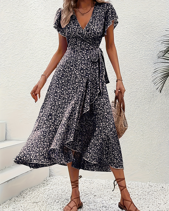 Robe Petite Fleur Nouer Devant Vacances