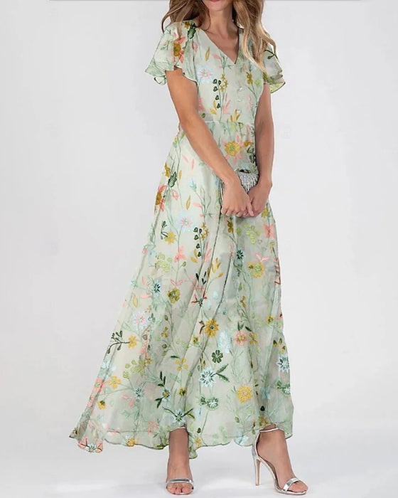 Robe Volant Florale Imprimé