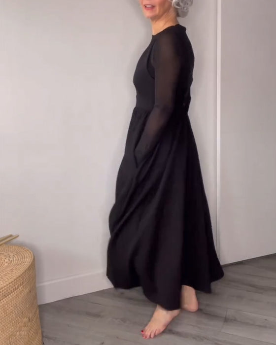 Robe Plissée À Large Ourlet Avec Bretelles