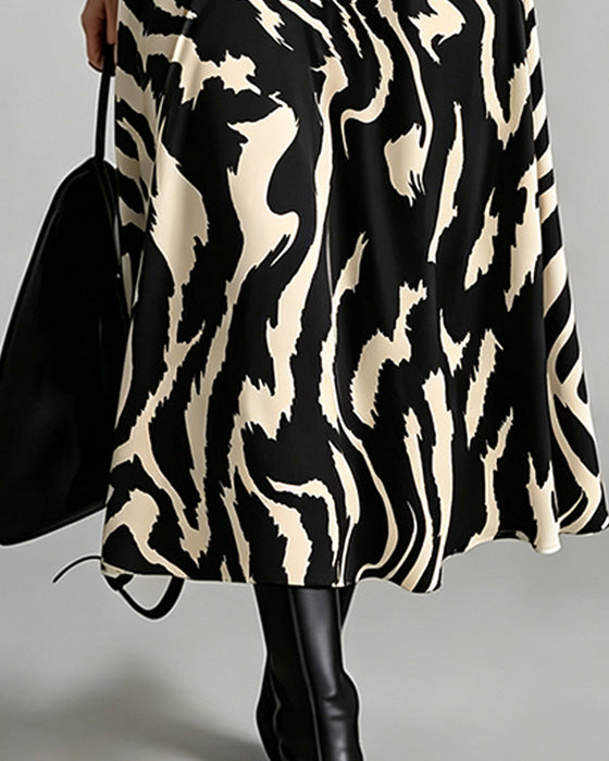 Robe Patchwork Zèbre Manche Longue