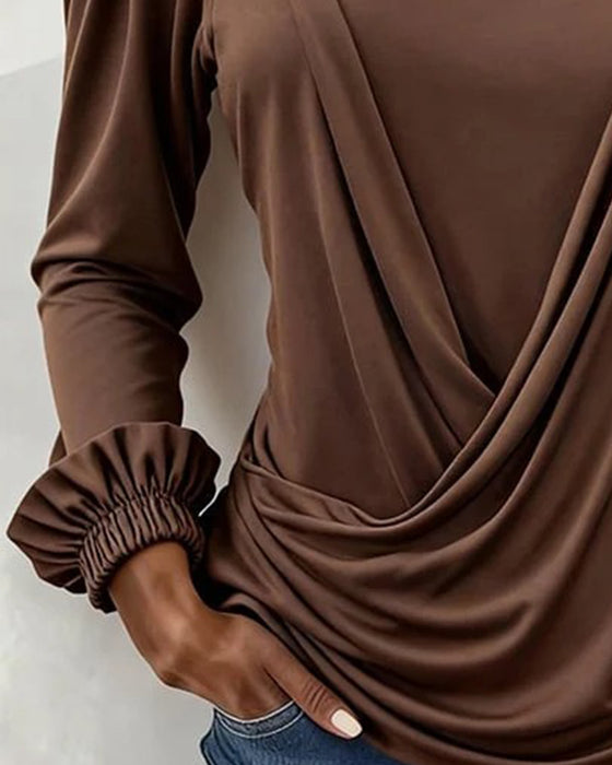 Haut Camisole Hors-Épaule Croisé Manche-Pouf