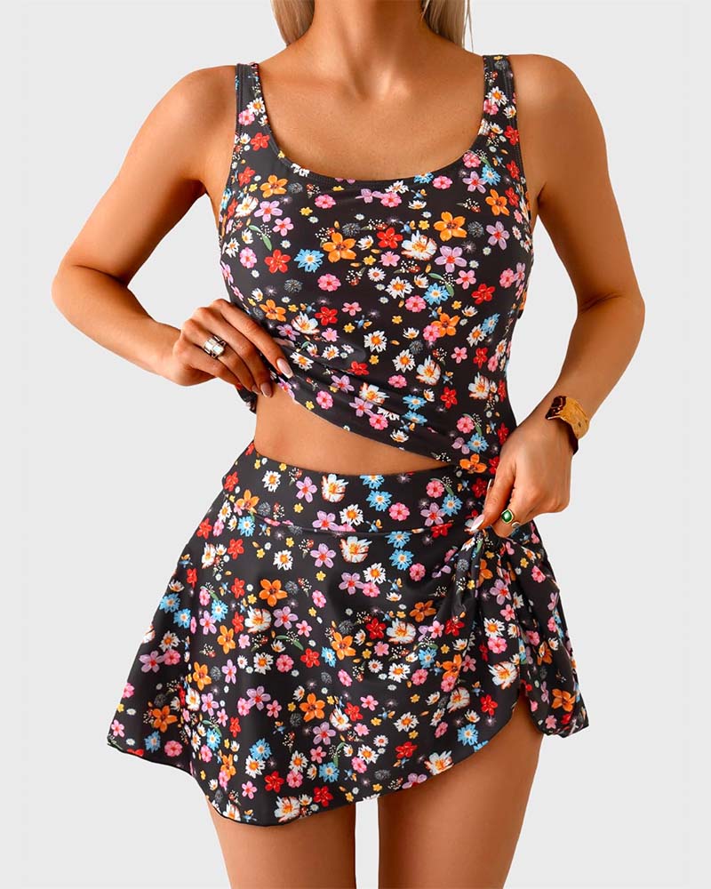 Tankini Nœud Latéral Style Vacances