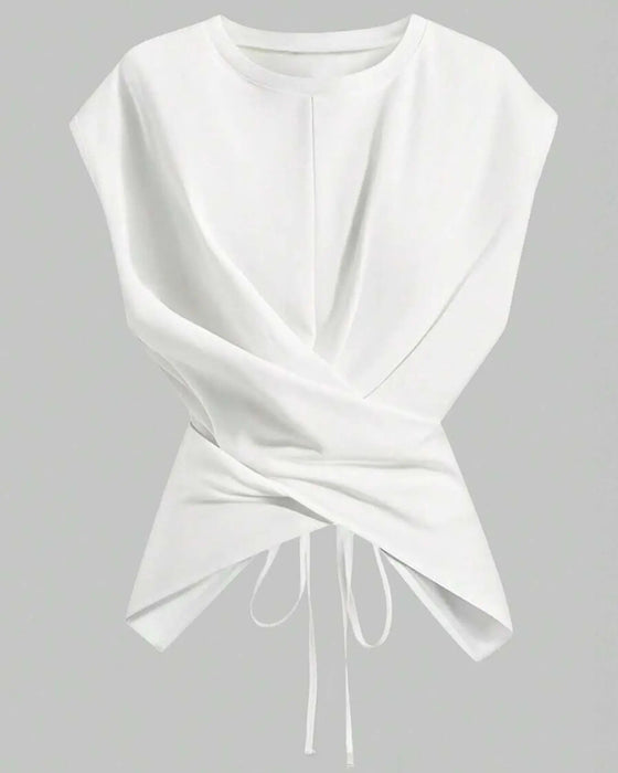 Haut A Ourlet À Bride Croisée Crop Top