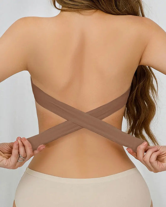 Haut De Soutien-Gorge Sans Bretelles Sans Coutures Fermeture Latérale Croisée