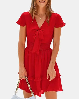 Robe Ceinture Nouer Taille A-Ligne