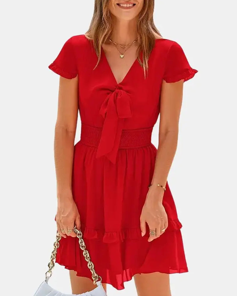 Robe Ceinture Nouer Taille A-Ligne