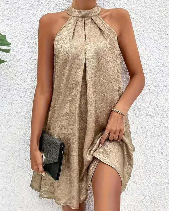 Robe Luxe Léger Sans Manches Off-Shoulder Halter