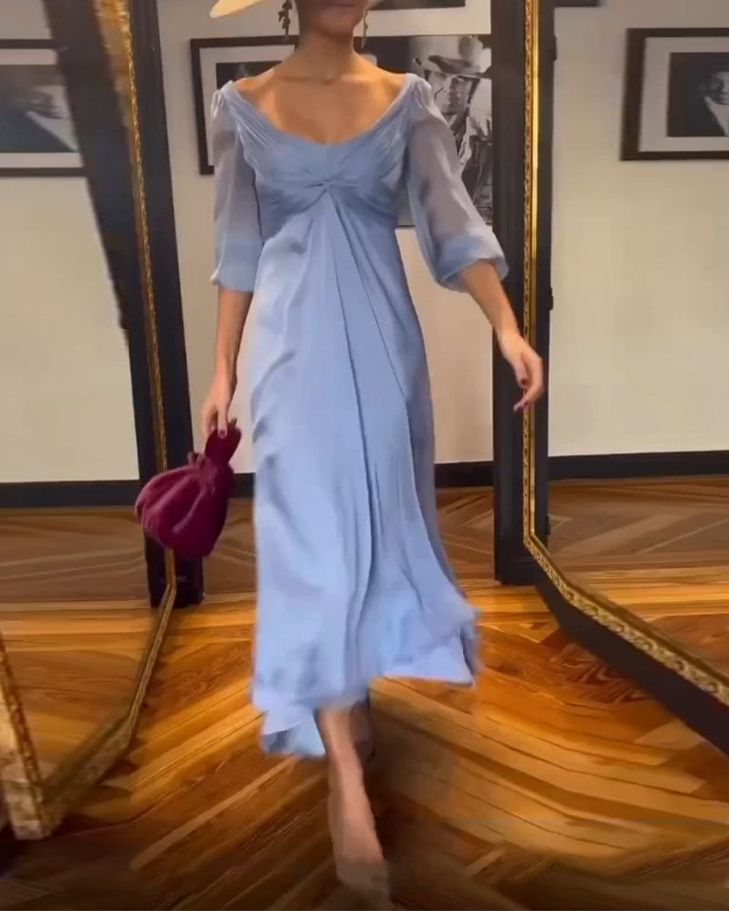 Robe taille basse de couleur unie