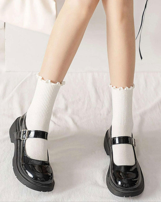 Chaussettes Femmes Bord Volanté (6 Paires)