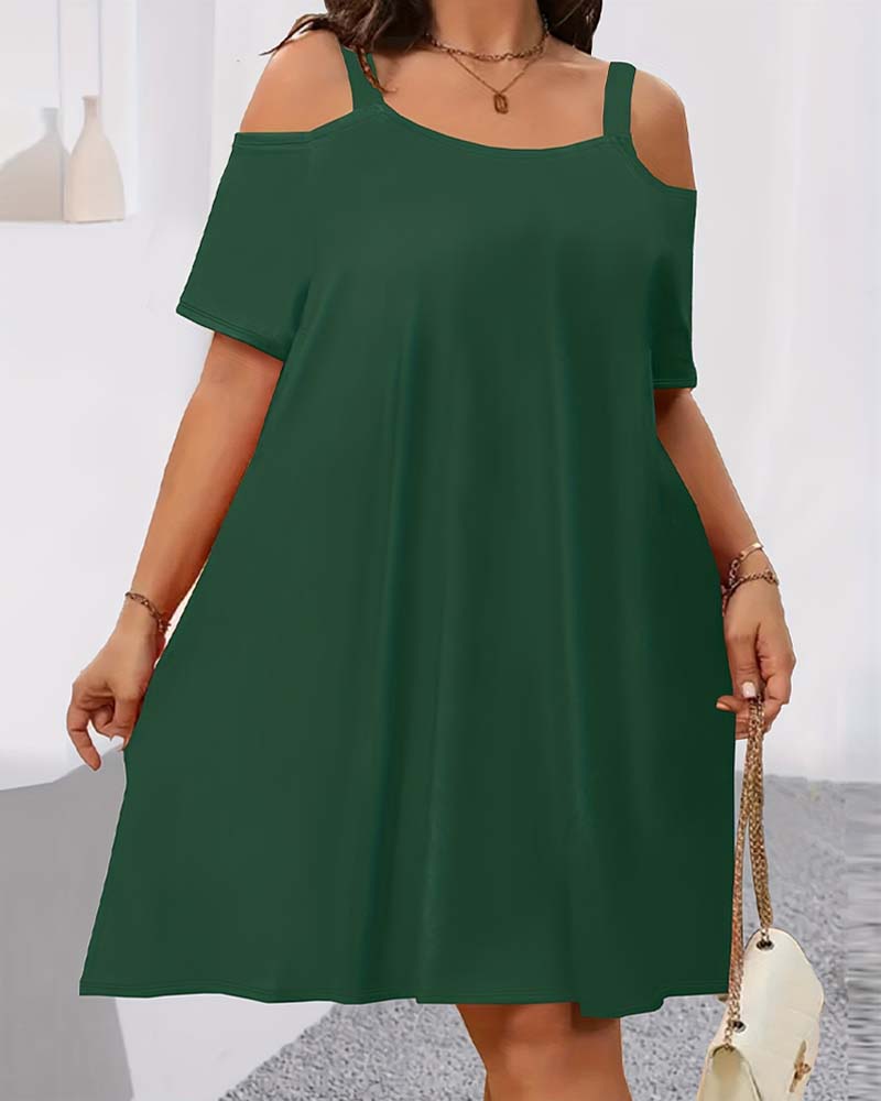 Robe Unie Épaules Dégagées Ligne A