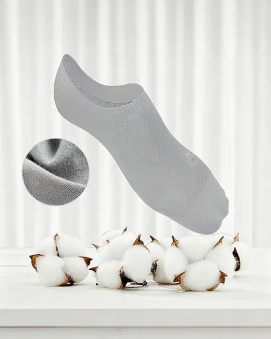Socquettes Fines Invisibles En Coton Peigné, Antidérapantes