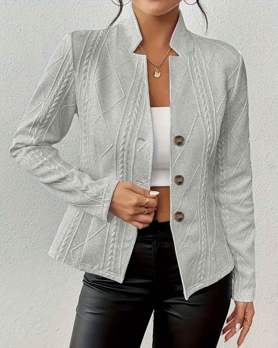 Blazer Manteau Uni Boutonné
