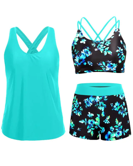 Tankini Vacances Imprimé Sans Manches