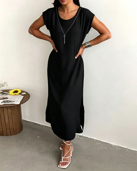 Robe Midi Longueur Fente Lâche