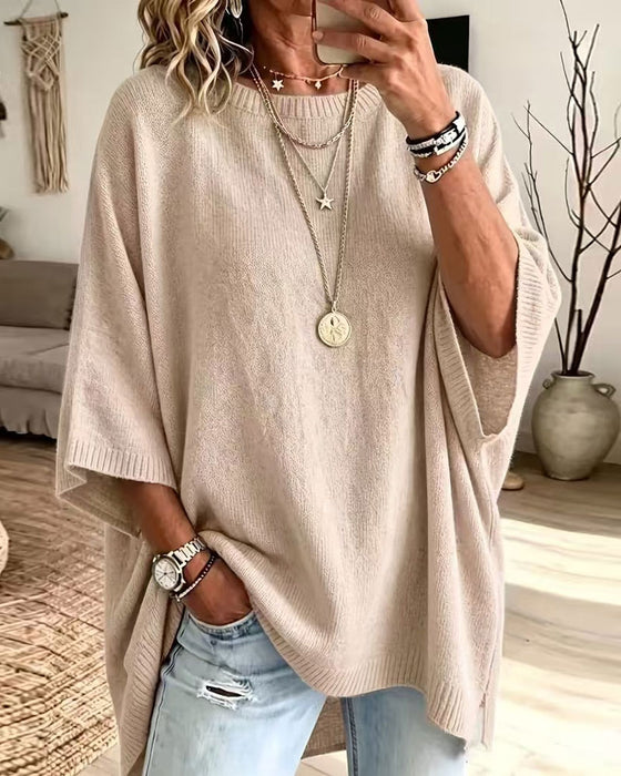 Pull Décontracté Col Rond Uni