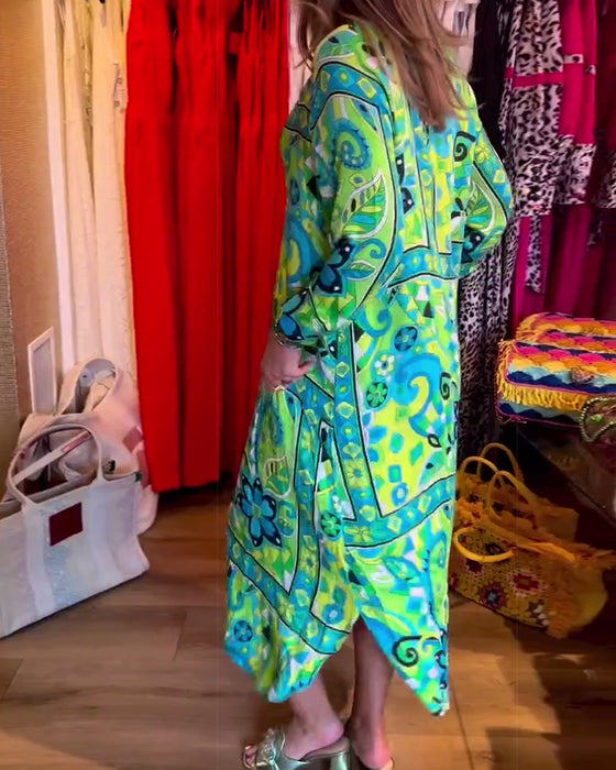 Robes avec coupe ample, imprimés et poches