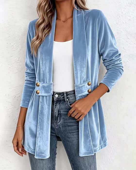 Manteau Velours Mi-Long