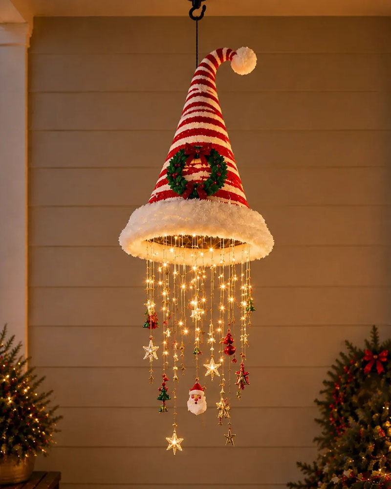 🎅 Chapeau De Père Noël Lumineux Lustre Suspendu🎄